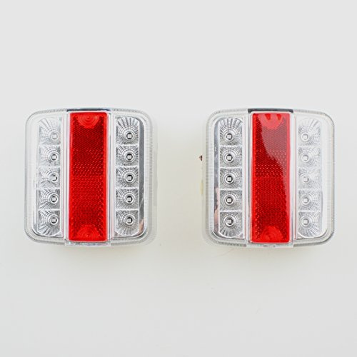 Benson 2 Stück LED Rückleuchten 12V 4 Funktionen 14LED Rücklicht Anhänger Traktor PKW