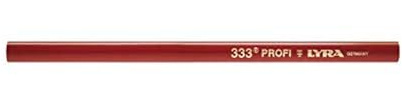LYRA 333® Profi Zimmermannstifte 24cm oval vorgespitzt Kartonetui 100 Stk. | Holzstifte, rot lackiert, Graphitmine, Markieren auf trockenem Holz, Industrie
