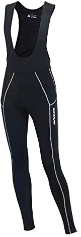 Airtracks Herren Thermo Fahrradhose Lang mit Trägern Pro - Trägerhose Lang - BIB Radhose - Träger Radlerhose - 3D Coolmax gepolstert - Atmungsaktiv - Reflektoren