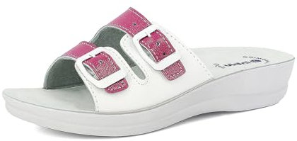 inblu Ciabatte Donna con Fibbia Regolabile Pantofol Anatomiche Linea Benessere Traspirante Morbide Aperta VR0062 (Fucsia,39)
