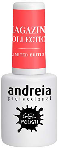 Andreia Semi-Permanent Nail Gel Polish for UV/LED Lamp - Intense Shine and 4 weeks Lasting Nail Gel Varnish - Magazine Collection MZ3 Neon Coral - 10.5ml