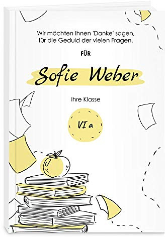 Maverton A5 Terminkalender undatiert - mit Aufdruck personalisiert - Planer Kalender 2021 2022 - Organizer mit Wochenplaner in Hardcover - Geschenk für Mädchen Frauen - weiß - für Lehrerin