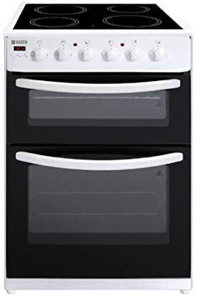 Haden 60cm Electric Cooker with Double Oven, Grill & Ceramic Hob – White Electric Cooker for Modern Kitchens