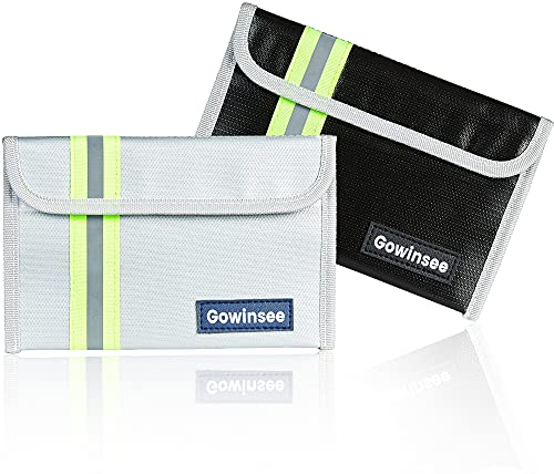 2 Stück Feuerfeste Tasche, Kleine Feuerfeste Geldtasche (12,7 x 20,3 cm 4500 °F), Feuerfeste Brieftasche, Bargeldschutztasche - Wasserfeste Sichere Tasche für Wertsachen …
