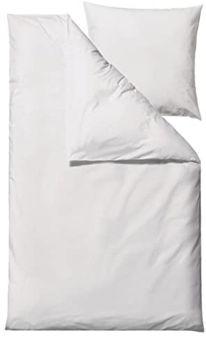 Södahl Organic Wave Bio Bettwäsche aus 100% Bio-Baumwolle, Set mit 1 Bettbezug 135 x 200 cm und 1 Kissenbezug 80 x 80 cm, Weiß
