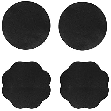 Meiyea Nipple Covers Reusable Invisible Bra, Reusable Cloth Nipple Cover Silicone Self Adhesive Petals Breast Nipple Stickers Round/Flower