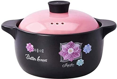 YANYUESHOP Casseroles Casseroles avec Couvercle Casserole en Argile Marmite en Terre Cuite Casserole en céramique Marmite en Argile (Couleur: Rose; Taille: Capacité 3L)