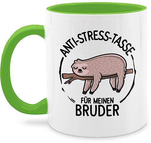 Tasse Tassen 325ml - Anti-Stress-Tasse für meinen Bruder - 325 ml - Hellgrün - anti stress geschenk brüder antistress kaffeetasse geburtstagstasse den geschenke brother faultier häferl coffeemug