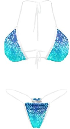 Suhoaziia Ensemble bikini à bretelles transparentes - Maillot de bain sexy sans ligne de bronzage