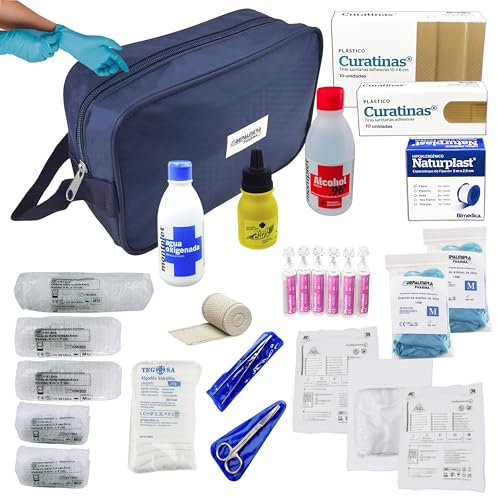DEPALMERA Pharma✮ Botiquin Neceser Primeros Auxilios Homologado Completo, Botiquín Primeros Auxilios Emergencia Para Viaje, Montaña, Supervivencia, Acampada, Senderismo, Casa, Coche.