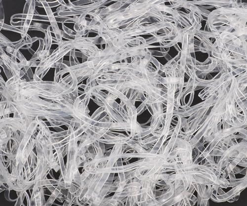 Mytoptrendz® - 500pcs Transparent Small Soft Hair Elastics Hair Bands Hair Rubber Band Pony Hair Ties for Kids Hair Braids and various Hairstyle(Clear -2cm)