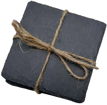 12 Stück Untersetzer aus Naturschiefer, blanko, Getränkematte, 10 x 10 cm, zum Gravieren, personalisierba