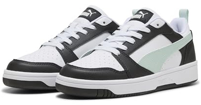 PUMA Unisex Rebound V6 låga sneakers, Svart-fredlig blå vit, 3 UK, Puma svart fredlig blå Puma vit, 35.5 EU