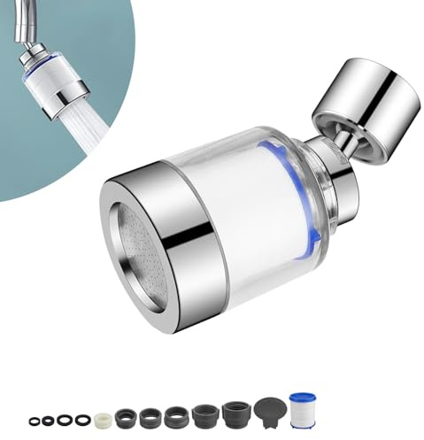 0XBIT Wasserfilter für Wasserhahn, Universal-Kalkfilter, 6 Filterelemente aus PP-Baumwolle, für Waschbecken, Küche, Badezimmer