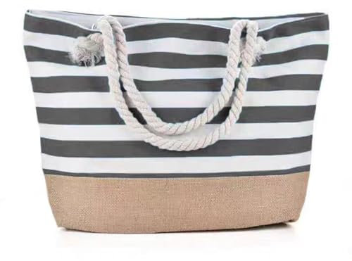 KUIZHEN Große Strandtasche Damen Mit Reißverschluss und Innentasche - Wasserdichte Tote Bag Handtasche für Strand, Reisen, Pool, Fitnessstudio