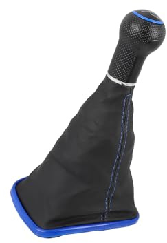 Motoforti 5 Speed 12mm Inner Hole Dia Gear Shift Knob Gaiter Boot Cover PVC Leather Blue for Volkswagen Mk4 Golf GTI R32 1999-2005 1J0711113EG Long-lasting