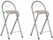 GOKHOMX Set di 2 sgabelli da bar pieghevoli pieghevoli per bar, cucina, giardino, balcone, altezza seduta 61 cm, rovere e argento