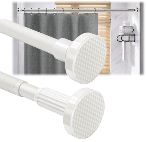 Duschvorhangstange Ohne Bohren Vorhangstange Teleskopstange Ausziehbar Teleskop Gardinenstange Für Trennwand Vorhang Und Balkon Klemmstange Einstellbar Spannstange(Weiß,35-50cm)