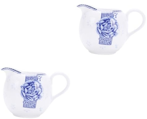Garneck 2st Soßenschüssel Sirup Für Kaffee Kaffeeausgießer Milch Zuckerausgießer Kanne Zum Servieren Von Milch Sahnekännchen Mini- -milchkanne Sauce Tassen Kuhkrug Keramik