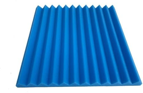 Recording Studio Foam Absorber, 12PCS 300x300x25mm Acoustic Foam Sealing Strips Sound Proofing Protective Sponge Soundproof Absorption Panel Studio Foam(Blue)