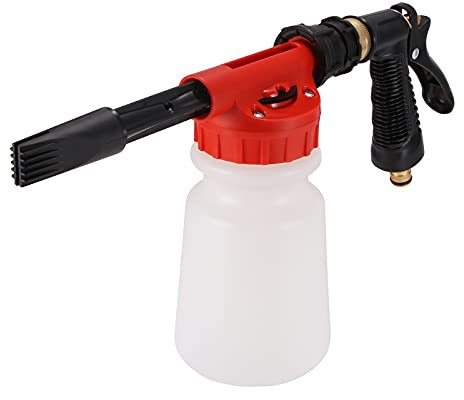 Miawtro 900 Ml Schaumpistole Autowäsche, 2 in 1 Einstellbar Schaumsprüher, Komfortabel Schaumsprüher Gartenschlauch Geeignet für Auto Motorrad Fenster und Bodenreinigung