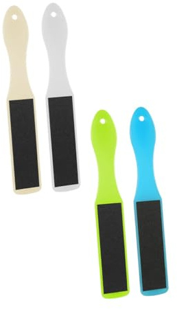 Didiseaon 4 Limas de Pies de Doble Cara Papel de Lija para Exfoliación y Removedor de Callos Diseño de Colgador para Cuidado Personal Color Aleatorio