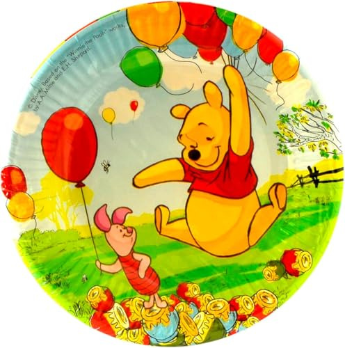 Disney 8 Pappteller Winnie Puuh, 20 cm, für Geburtstagsparty