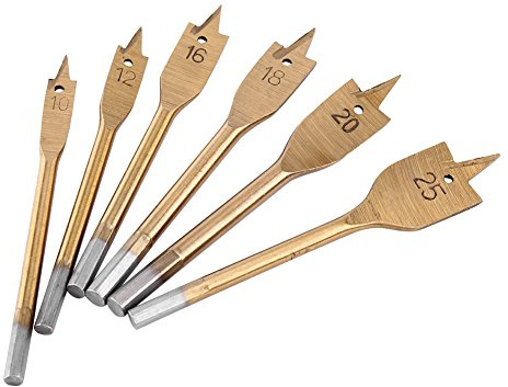 Taladro Conjunto De Bits De La Herramienta De Paleta Brocas De Pala Para Madera Broca De Pala Conjunto Fl Borg 6 Piezas 10 A 25 Mm Acero De Alto Carbono Uso En Carpintería Y Renovación