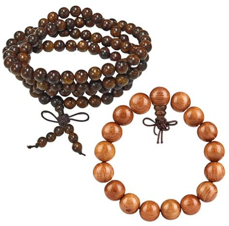 WUFGWBD 2 Pieces of Wooden Bead Bracelets, Creative Bead Bracelets, Unisex, Personalized Wooden Hand Ornaments, Costume Jewelry Decoration