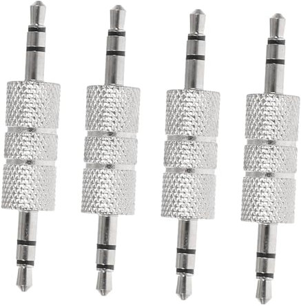 DOITOOL 4pezzi Audio Maschio-maschio Prolunga Aux Per Microfono Adattatore Stereo in Metallo Connettore Audio