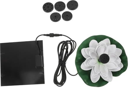 ibasenice Fontaine Solaire D'extérieur Pour Bain D'oiseaux De Lotus Flottante 2,5w, Décoration Bassin Jardin, Énergie Solaire, Fontaine Artificielle Fleur Blanche Bain D'oiseaux