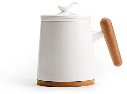 MEIZHITU Taza De Leche De Café Tazas De Té De Cerámica con Filtros Taza De Café De Porcelana Taza De Té Taza De Bebida Multifuncional De 400 Ml para Uso Diario(C)