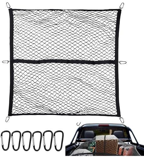 Rete di carico per camion, rete per bagagli altamente elastica per letto pick-up, semplice organizer a rete estensibile, adatta per grandi SUV, furgoni, autobus, 1,2 x 1,2 m, estensibile fino a 2,4 m