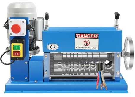 370W Electric Wire Stripping Machine 1.5mm-38mm/0.06-1.5in Automatic Cable Stripping Machine 11 Channels 10 Blades, Cable Stripper Portable Powered Wire Stripper Machine Copper Recycle