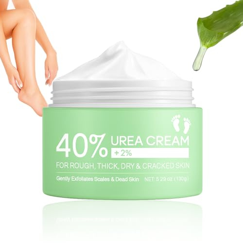 EHIOG Crema Urea 40% per Piedi Secchi e Screpolati – Trattamento Idratante con Acido Salicilico, Acido Ialuronico, Aloe Vera e Tea Tree – Per Talloni, Mani, Gomiti e Ginocchia