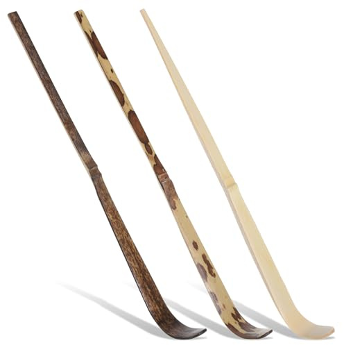 Matcha Löffel, 3 Stück Chashaku aus Bambus Traditionelle Asiatische Bambusbesen Matcha Scoop Chashaku aus Bambus Unverzichtbares Matcha-Zubehör, 18cm