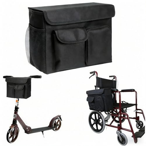 Mobility Scooter Basket Bag, Wheelchair Backpack Bag, Convenient Organizer Pouch for Wheelchair,Walker Rollator and Mobility Scooter