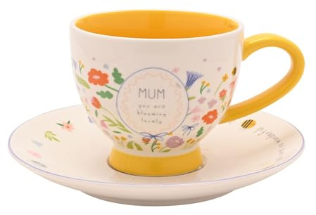 Widdop Love Life Ceramic Floral Cup & Saucer - Mum