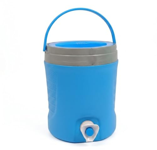 Thermos Borraccia Termica 3 Litri con Rubinetto Maniglia Contenitore Frigo Acqua in Plastica Bocca Larga Tappo e Contenitore Porta Oggetti – 6 Colori Disponibili (BLU)