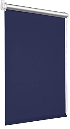 Victoria M. Tenebra Thermorollo Klemmfix Rollo, Verdunkelungsrollo, Hitzeschutz, Sichtschutz, Ohne Bohren, inkl. Montagematerial, 45 x 160 cm, Dunkelblau