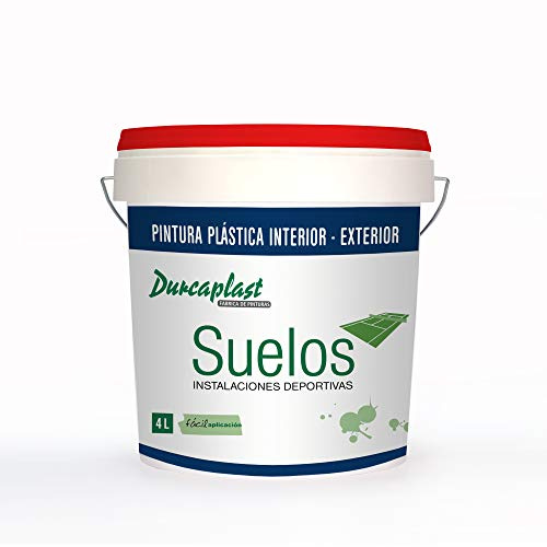 DURCAPLAST pintura de suelos para pistas deportivas, garajes y pavimentos en general de hormigón, cemento, asfalto y mortero. Color Rojo similar NOVA M-135 Mate, 4 Litros.