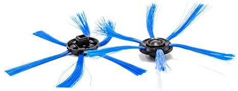 vhbw 2X Cepillo Lateral Compatible con Philips Smartpro FC8776, FC8812 Robot Aspirador -Set cepillos de Limpieza, Negro/Azul