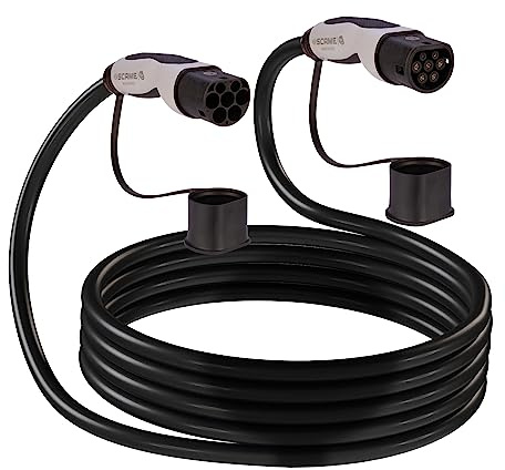 SCAME | Cavo Caricabatterie Auto Elettrica - Connessione Monofase Cavo Tipo 2 a Tipo 2 - 7,4 Kilowatt - 32 Ampere - Lunghezza 5 Metri