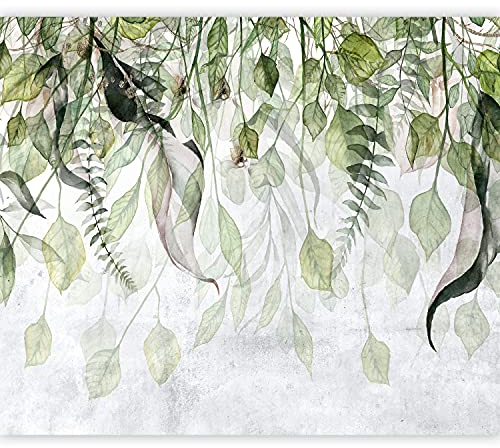 murando - Vlies Fototapete Natur 350x256cm Foto Tapete Schlafzimmer Wohnzimmer Vliestapete XXL Motivtapeten Bildtapete 3d Effekt Wand Dekoration - Botanik Efeu Pflanzen Blätter weiß grün b-C-0873-a-a