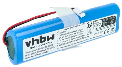 vhbw Batería Recargable Compatible con Medion MD 18500 | 18501, 18600 aspiradora, robot limpieza (2600 mAh, 14,4 V, Li-Ion)