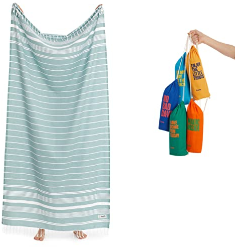 Luum® Strandtuch 100x200 Saunahandtuch Badetuch Handtuch Yogatuch Duschtuch Strandhandtuch Saunatuch Reisehandtuch Turkish Towels Saunakilt, Sporttuch, Damen Herren, 100% Baumwolle, Teal