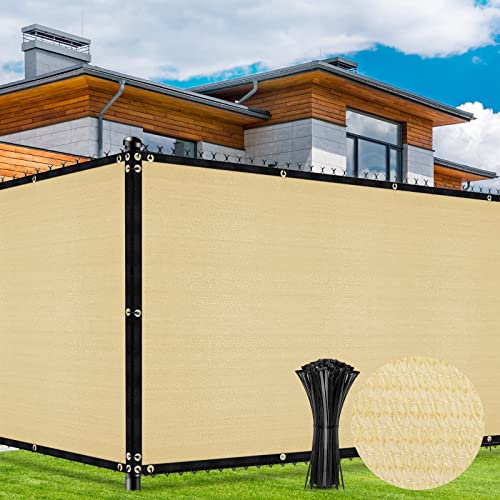 Duerer Malla de Ocultacion Jardin 1.5m x 15.2m Malla de Sombreo 170g/m² Densidad HDPE Protección UV Privacidad para Vallas De Jardin, Terraza, Balcón y Vallas, Arena