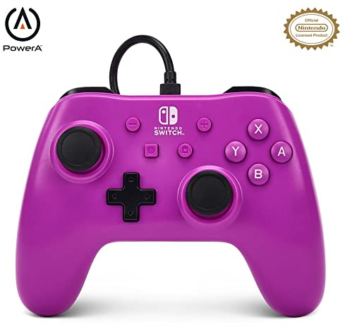 Controller cablato PowerA per Nintendo Switch - Grape Purple, Gamepad, Controller di gioco, Controller cablato, Con licenza ufficiale