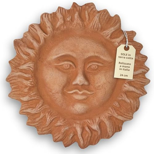 Toocook Handgefertigte Terrakotta-Sonne für Garten- und Hausdekor, einzigartige wetterfeste Dekoration (Sole)