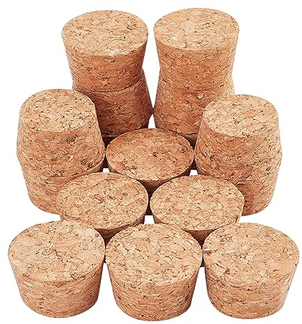 BENECREAT 30 Stück Konische Korkstopfen, Robuster Weinflaschenverschluss Aus Holz, Korkstopfen Für Wein, Bier, Glasflaschen Und DIY-Bastelprojekte, 33x28x20 mm